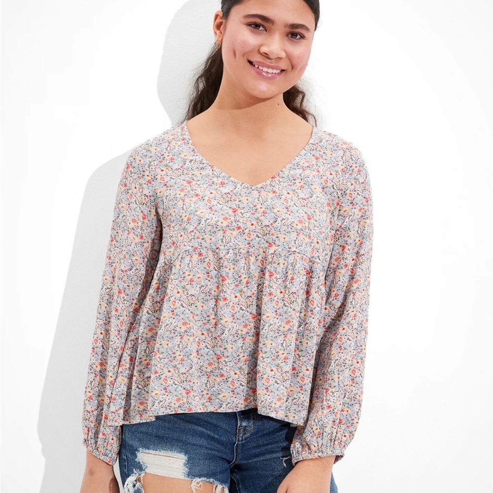 Floral Print Women's Babydoll Top